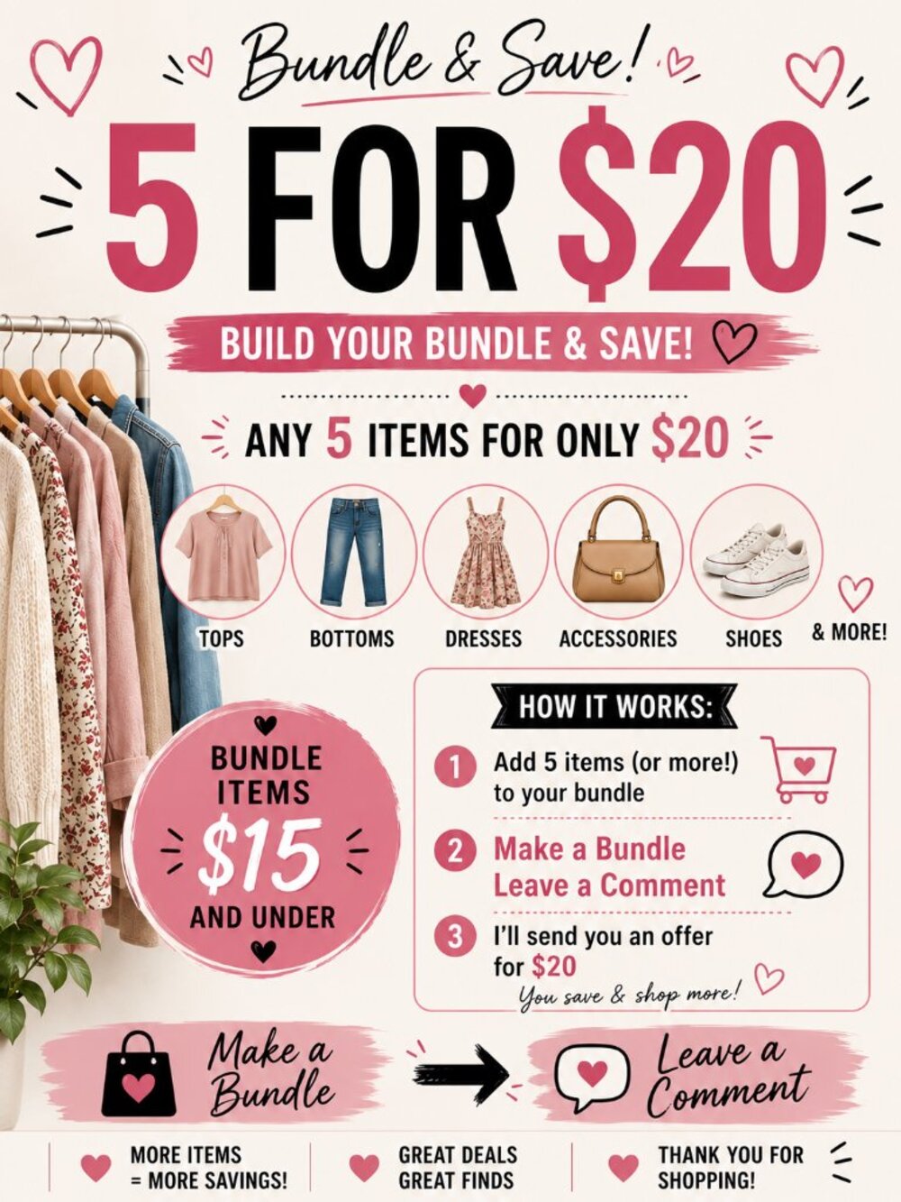 5 for $20